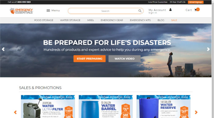 Emergency Essentials Website