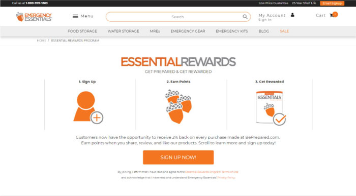Emergency Essentials Website