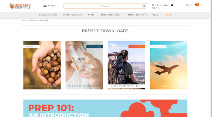 Emergency Essentials Website